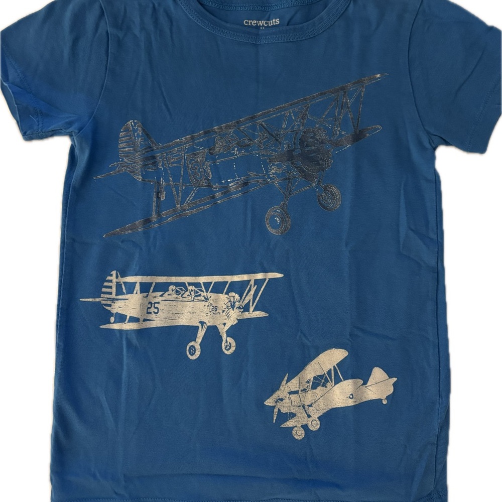 3 for $15 Crewcuts Blue Airplane Graphic Kids T-Shirt
